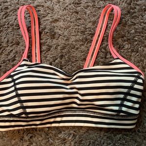 Black stripe lululemon sports bra